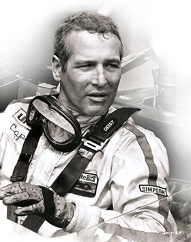 Paul Newman in racing gear