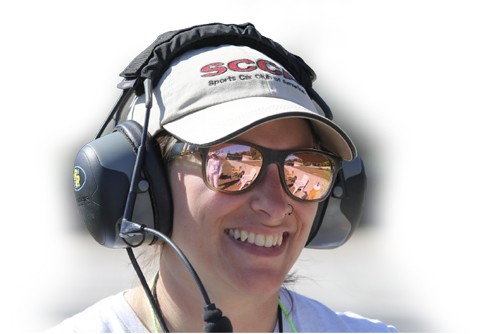SCCA volunteer wearing a headset